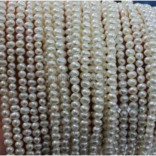 Wholesale Pearl Jewelry 3.5-4MM A+ Potato Corn White Cultured Genuine Freshwater Pearl Loose Beads Diy Jewelry Material Offer