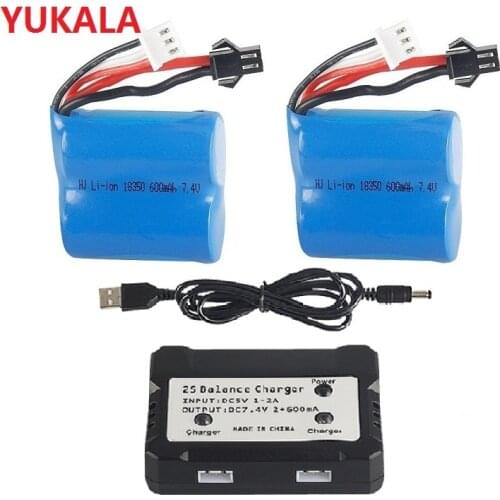 Original 7.4v 600mAh (3.7v * 2) 15C Li-ion battery for H100 H102 S2 High speed remote control RC boat 18350 7.4 v