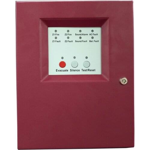 2 Zones Fire Alarm Control Panel MINI Fire Alarm Control System Conventional Fire Control Panel salve panel