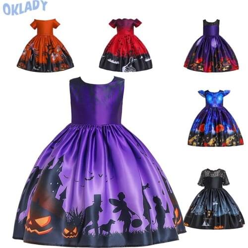 OKLADY Halloween Dress Girl Family Matching Outfits Mother and Daughter Formal Party Dresses Women Halloween Costume for Kid