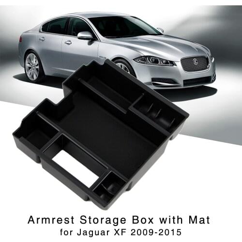 Car Armrest Storage Box for Jaguar XF 2009 2010 2011 2012 2013 2014 2015 Central Console Organizer Glove Holder Tray