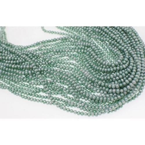 Freshwater Pearl near round sky blue/coffee 3-5mm Wholesale for DIY for jewelry 15inch