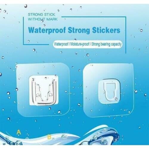 Transparent Wall Hooks Waterproof Oilproof Self Adhesive Hooks Reusable Seamless Hanging Hook For Kitchen Bathroom Office J99St