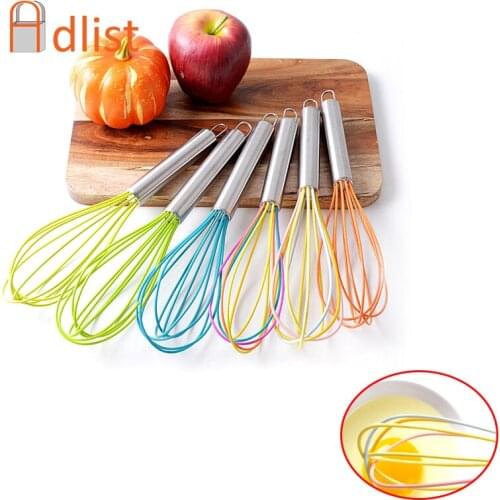 Manual Egg Beater Stainless Steel Handle Cake Cream Eggs Stirring Mixer Hand Whisk Kitchen Gadget Cooking Tools Color Randomly