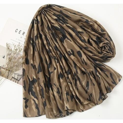 Fashion Autumn Winter Women Viscose Scarf Army Green Camouflage Shawls and Wraps Female Foulards Echarpe Muslim Hijab 180*90Cm