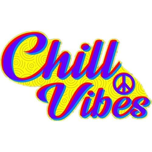 S40531# Funny Self-adhesive Decal Chill Vibes Car Sticker Waterproof Auto Motorcycle Decors on Bumper Rear Window