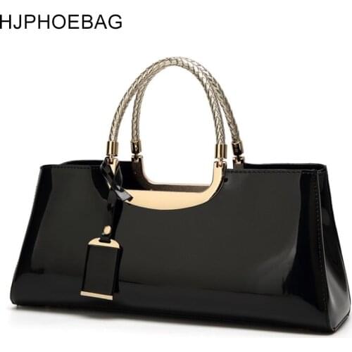 HJPHOEBAG fashion banquet bag light plastic patent leather handbags shoulder diagonal women wedding gift bag Bolsas Mujer YC186
