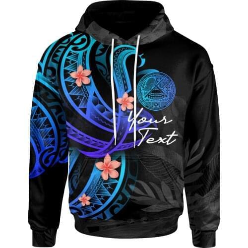 3D Printed Hotsale Hooded For Men Federated States Of Micronesia Casual Custom Name Hoodie Plumeria Flower Style Unisex Pullover
