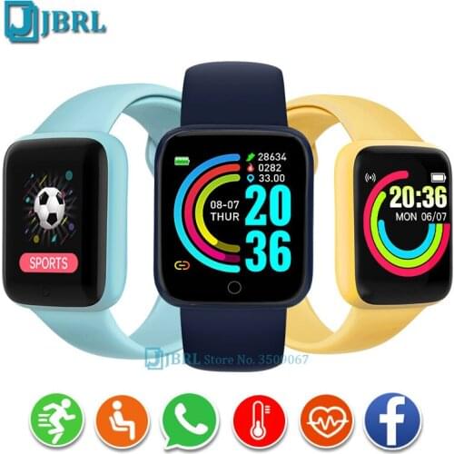 Y68 Macaron Smart Watch Women Men Smartwatch Heart Rate Blood Pressure Smart Clock Fitness Tracker For Andoid IOS Smart-watch