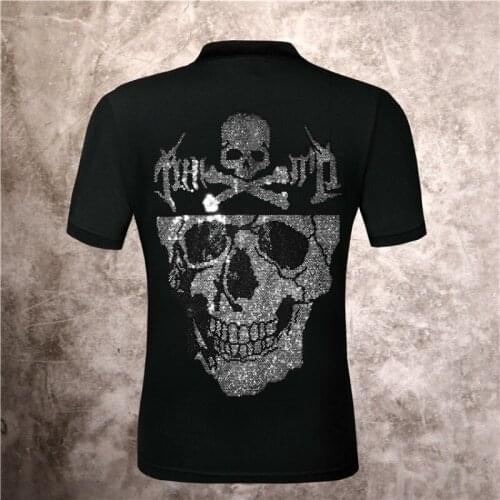 Polo Men Shirt Short Sleeve Tops brand designer fashion embroidery Plein Short Sleeve Skull Hip Hop Street Sportswear Black Top