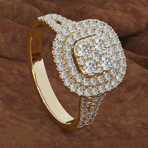 New Fashion Luxury Crystal Engagement Ring for Women AAA White Cubic Zirconia Silver Rings 2021 Wedding Trend Female Jewerly