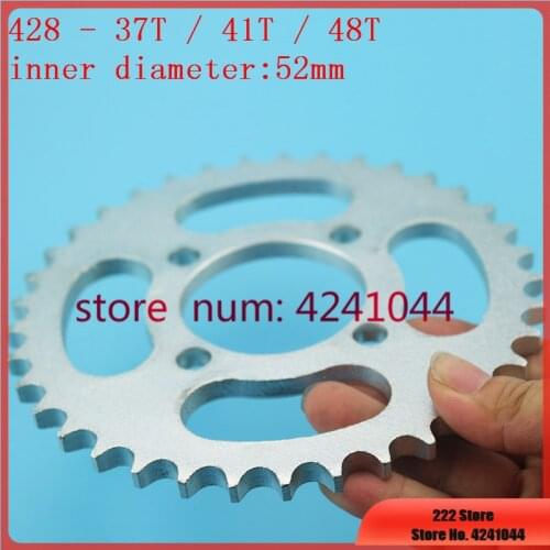 Moto Accessories 428 37T / 41T / 48T tooth 52mm Rear Chain Sprocket For Chinese ATV Quad Pit Dirt Bike Motorcycle