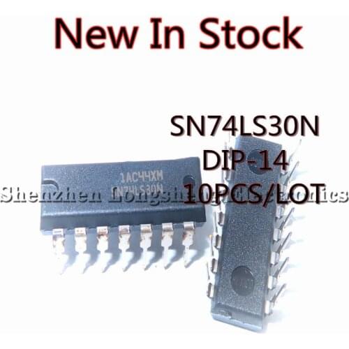 10PCS/LOT NEW SN74LS30N DIP-14 74LS30 8 input positive NAND gate logic