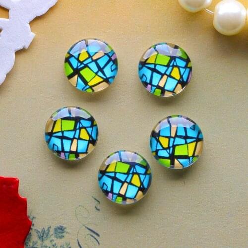 12mm 25mm 14mm 16mm 18mm 20mm Photo Glass Cabochons Round Cameo Set Handmade Settings Stone Geometric 01