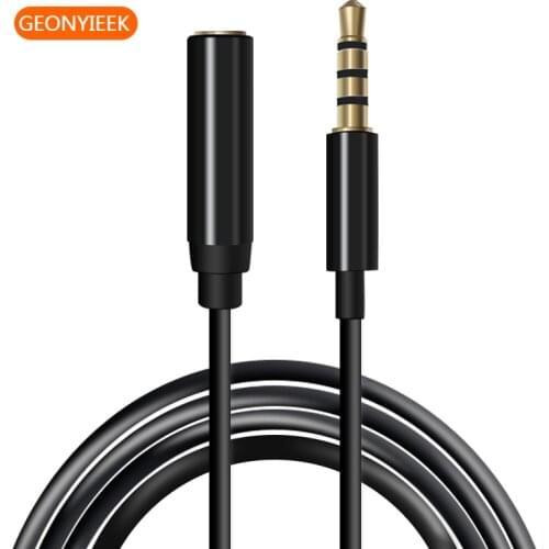 2m 4 Poles Audio Extension Cable for Cellphone Smartphone Mic Microphone Female 3.5mm To Male 3.5mm Jack Aux Universal cale