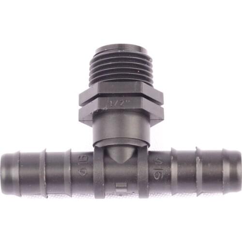 20pcs 16PE Pipe Jiont To 1/2'' Male Thread Barbed Tee Connectors New Material Garden Home 16mm PE/Drip Irrigation Pipe Fittings
