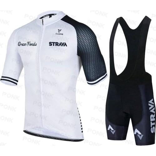 2021 STRAVA Pro Team summer cycling Jersey set Bicycle Clothing Breathable Men Short Sleeve shirt Bike bib shorts 19D Gel pad