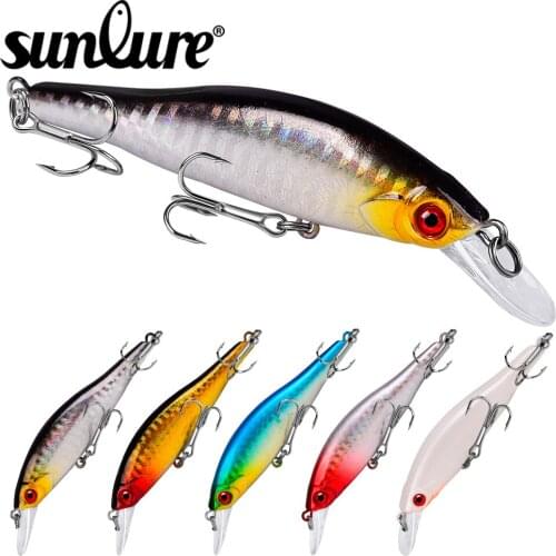 Sunlure 5PCS Fishing Lures 11.5g/9.8cm Sinking Minnow Baits Artificial Hard Bait Wobbler Swimbait Noisy Crankbait Fishing Tackle