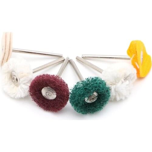 6Pcs 3mm Polisher Buffer Wheel Polishing Buffing Pad Brush For Rotary Drill Bit T25 Drop ship