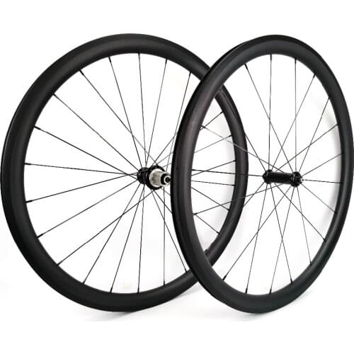 700C 38mm depth 23mm width clincher/Tubular Road bike carbon wheelset UD matte finish, U-shape rim