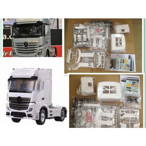 Actros Unpainted Benz tractor Truck 1851 Body shell Kits and led bucket/decals For Tamiya 1/14 scale RC Trailer