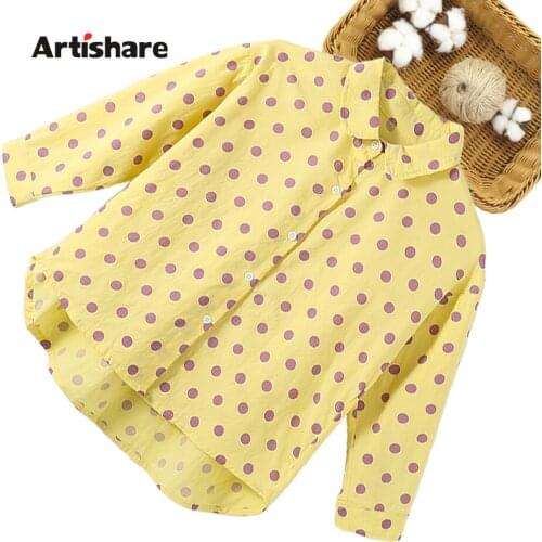 Big Girls Blouse Dot Pattern Shirt Girls Casual Blouse Childrens For Girl Spring Autumn Big Girls Clothes 6 8 10 12 14