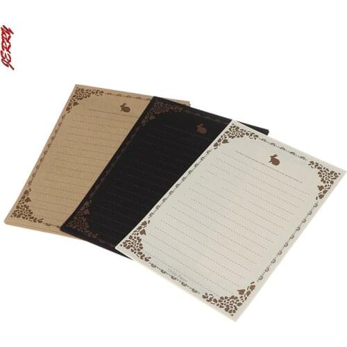 New 8 Pieces Of Stationery Retro Flower Design Letterhead Paper Letter Kraft Paper Writing Paper Drawing Sketch Pad Stationery
