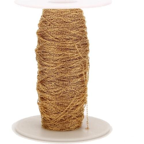 1M/2M/5M/10M Gold Stainless Steel 0.25mm Width Link Chains Neckalce DIY Jewelry Making Findings Ultra-thin Top Quality