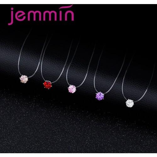 Transparent Rope Pendant Necklace 8 Colors Clear Cubic Zirconia 925 Sterling Silver Interface Popular Factory Price