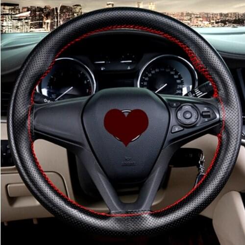 Genuine Leather Car Steering Wheel Cover Universal For Hyundai Solaris I30 Elantra Tucson I10 i20 i35 IX20 IX25 IX35 Santa