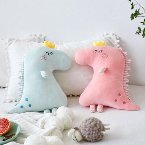 Dinosaur Cushion for Kids Plush Stuffed Toys Baby Room Decor Pillows Newborn Head Protection Wall Bed Decoration Photography
