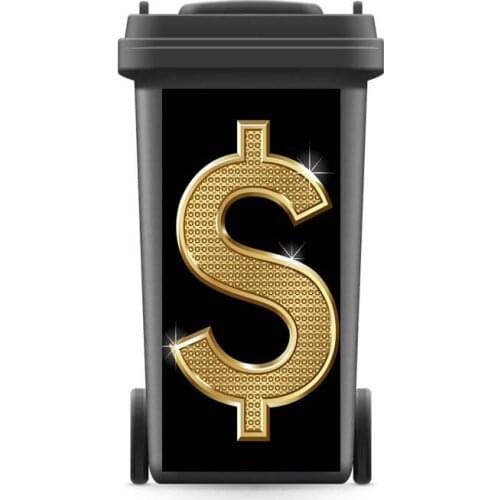 DIY Rubbish Bin Sticker Creative Dollar Sign Wall Mural Wall Print Decal Garden Removable Peel and Stick Kitchen Accessories