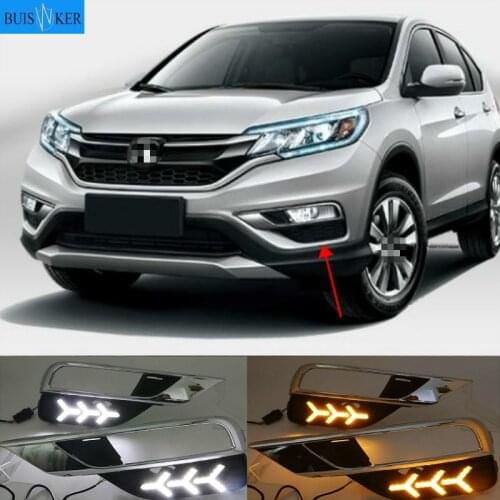 For Honda CRV CR-V 2015 2016 LED Car DRL daytime running light Bumper Front Fog lamp Turn Signal yellow