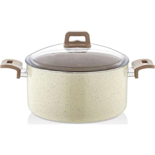 Cream Color 26 Cm Granite Deep Cookware