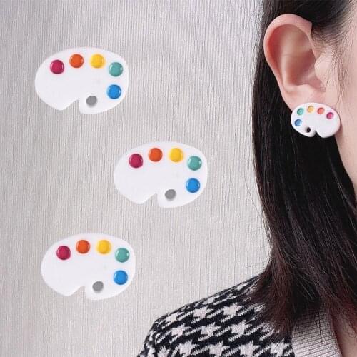 Resin Simulation Palette Pendant DIY Jewelry Girls Necklace Earrings Doll House Mini Fun Simulation Toys DIY Jewelry Accessories