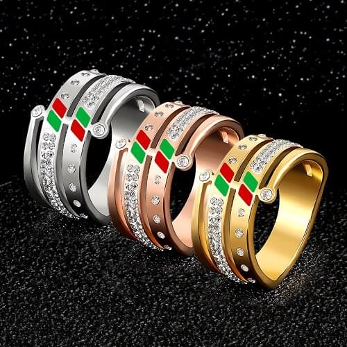 New Unique Design Rings For Women Fashion Jewelry Luxury Bridal Wedding Classic Engagement Ring Gold Color Crystal Rings Jewelry