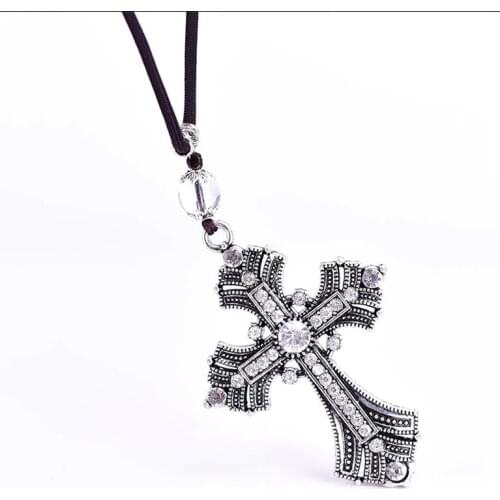 Metal Cross Jesus Christian Car Rear View Mirror Car Pendant Hanging Car Styling Accessories Auto Decoration