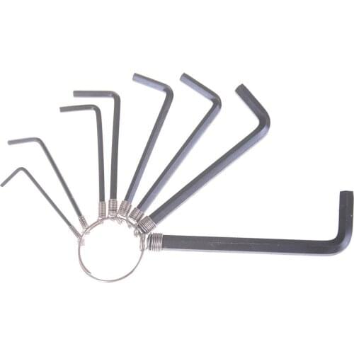1 Set 8 In 1 1.5mm~6mm Hex Key Allen Wrench Set Metric Hand Tool Kit Box Key Chain Combination Hex Key Allen Wrench Hand Tools