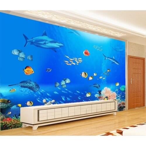 Mural 3d wallpaper 3d wall papers for tv backdrop Ocean dolphin Murals wallpapers room sofa 3d mural paintings