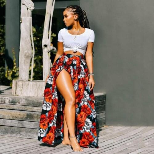 2021 Summer New Style Womens Clothing Printed Floral Beach Sexy One-Piece Dress