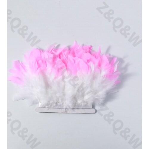 New natural white turkey feather hair tip dyed pink 2 meters DIY costume dress skirt net red wall decoration accessories