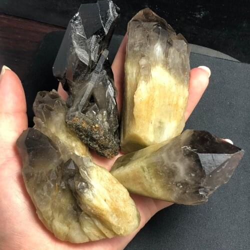 Natural black tourmaline crystal gem collection rock mineral specimen treatment stone home decoration