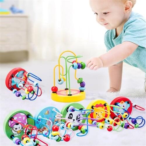 2021 New Baby Toddler Educational Lovely Animals Round beads Kids Toys For Newborns Children Cribs Stroller Mobile Montessori