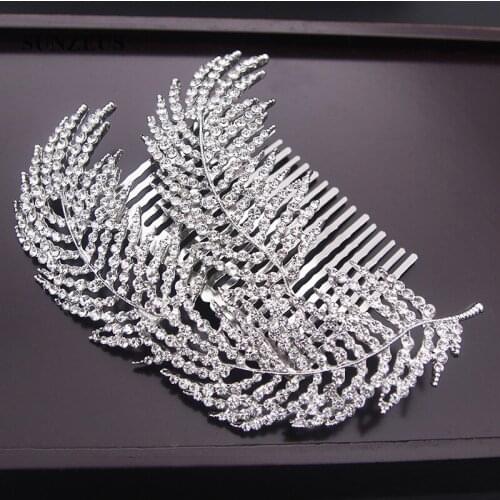 Stunning Beaded Bridal Comb Hair Accessories Leaf Sharp Gorgeous Hair Decoration Headband SHA07
