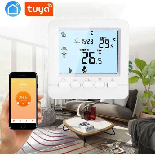 Tuya remote control weekly programmable wifi room temperature controller for water heating / thermostatic control valve