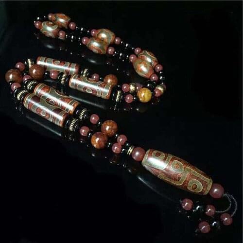 Retro Nine-eyed Natural Tibetan Dzi Agates Beads DIY Jewelry Stone Beads Antique Agates jade pendant for Women Male