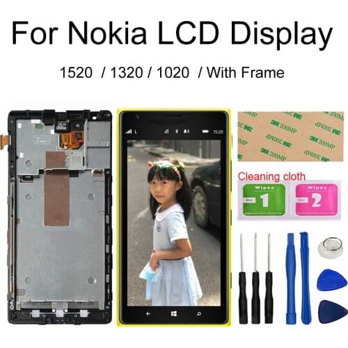 With Frame LCD For Nokia Lumia 1320 1520 1020 LCD Display Touch Screen Digitizer Assembly N1520 N1320 N1020 Replacement Parts