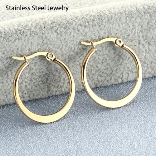 New Fashion Stainless Steel Earrings 2021 Trend Gold Hoop Earrings For Women Wholesale Jewelry Birthday Gift
