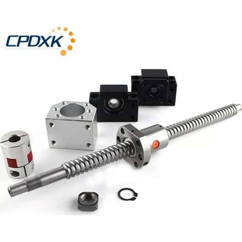 Ball Screw SFU1204 Rolled Ball Screw C7 Length-500mm + BKBF10+1204 Ball Nut + Ball Nut Housing + Supporter for CNC Router