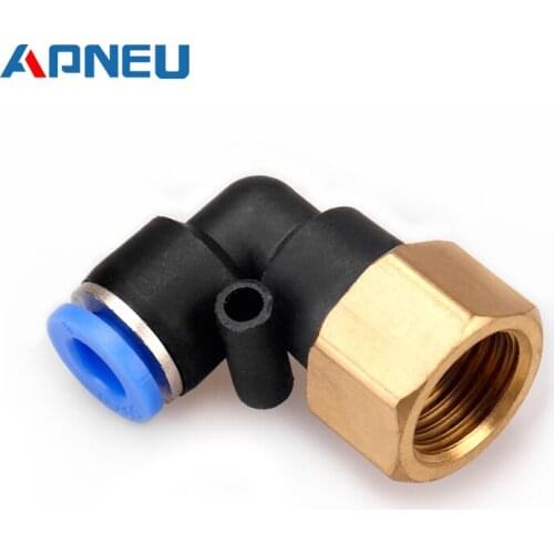 PLF Hose OD 4 6 8 10 12mm - Female Thread M5'' 1/8'' 1/4'' 3/8'' 1/2'' Pneumatic Elbow Connector Tube Air Push In Fittings